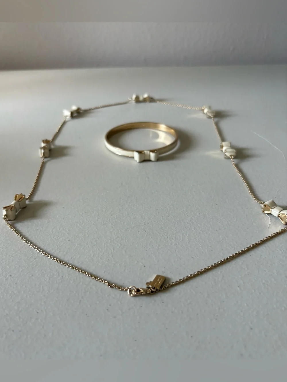 kate spade White Bow Station Necklace